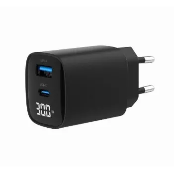 Gembird TA-UC-PDQC30LCD-BK-01 Įkroviklis mobiliesiems 30W greitas įkrovimas Juodas
