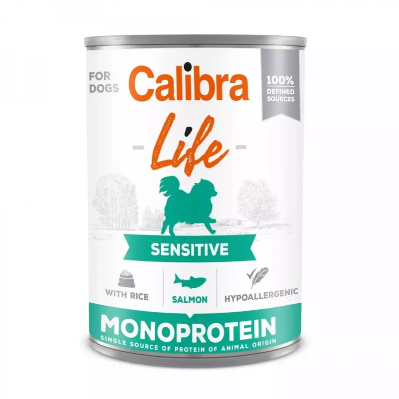 CALIBRA Life Sensitive šlapias šunų ėdalas su lašiša ir ryžiais 400g