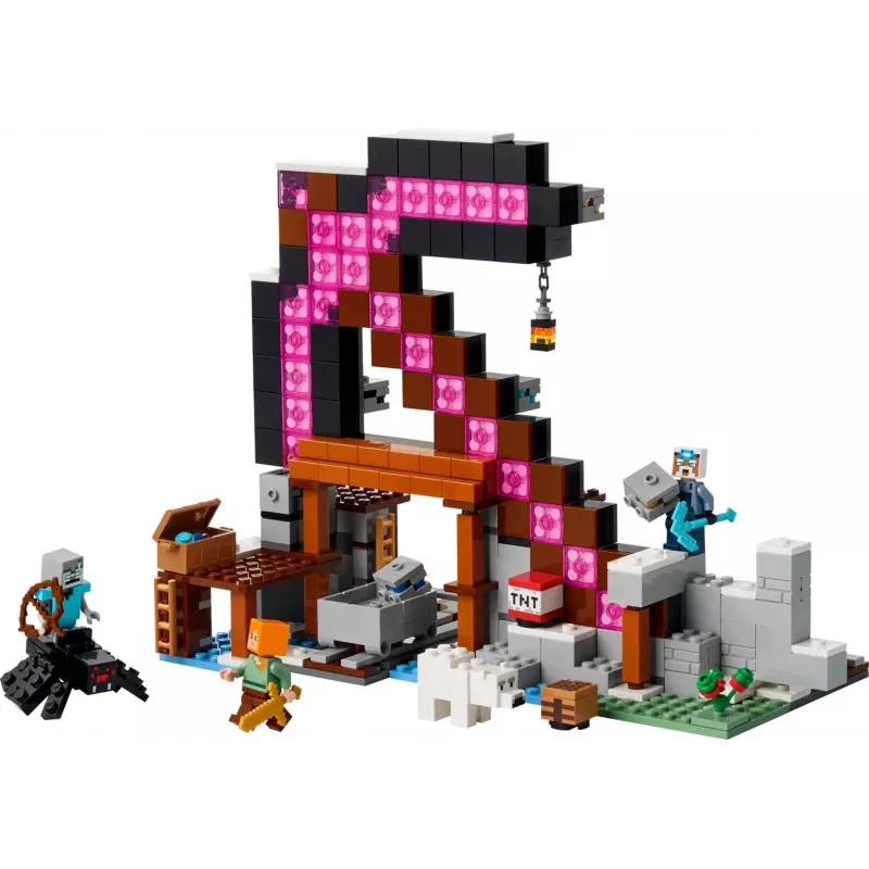 Konstruktorius LEGO Minecraft Kirtiklio kasykla 21277 – 530 detalių, 3 minifigūrėlės, nuo 8 metų