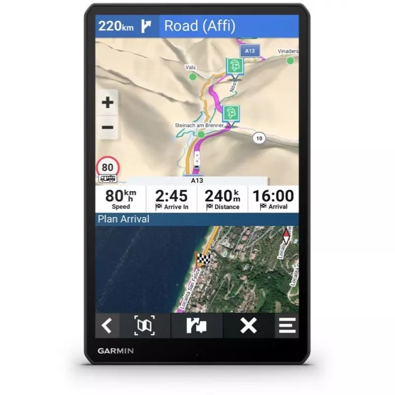 Garmin 1095 navigacijos sistema fiksuota 25,6 cm (10,1 colio) TFT lietimui jautrus ekranas 554 g Juoda (010-02749-10)