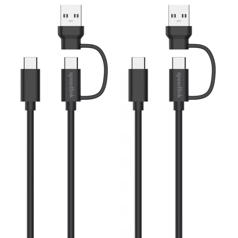 USB 3.2 Gen 1 laidas Speedlink SL-460101-BK, 3 m, USB A/USB C į USB C, juodas