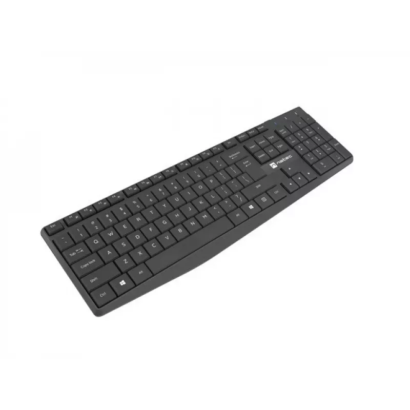 Belaidis klaviatūros ir pelės rinkinys NATEC SQUID, QWERTY US International, 105 klavišų, juodas, 1600 DPI
