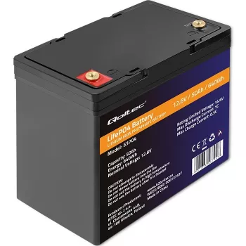 LiFePO4 akumuliatorius QOLTEC 12.8V 50Ah (53704) – atsarginiam maitinimui ir energijos kaupimui