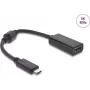 USB Type-C į HDMI adapteris DELOCK 8K 60 Hz HDR HDCP (DP Alt režimas) juodas