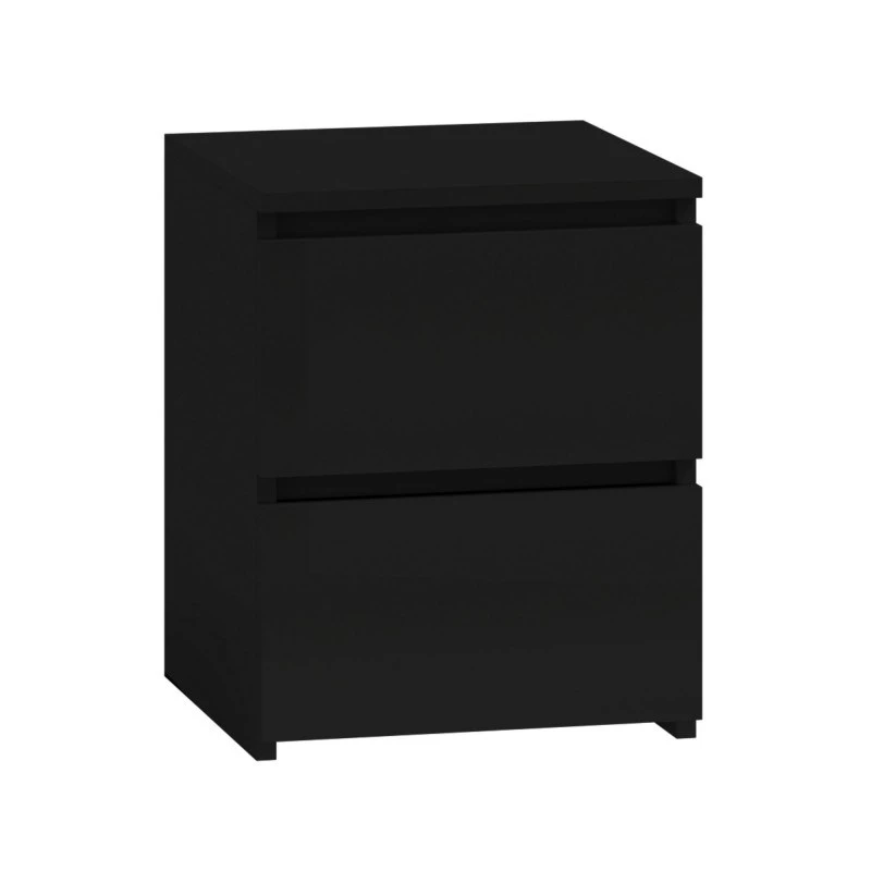 Naktinis staliukas Topeshop M2 CZERŃ, 2 stalčiai, juodas, 300×300×400 mm