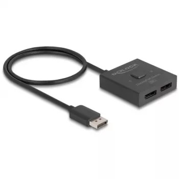 Delock vaizdo skirstytuvas / jungiklis - 8K, dvipusis - 2 x DisplayPort - stalinis (18906)