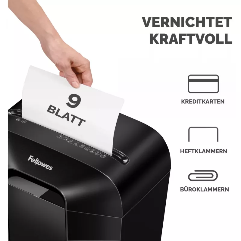 Fellowes Powershred LX50 popieriaus smulkintuvas, smulkinimas į daleles, juodos spalvos