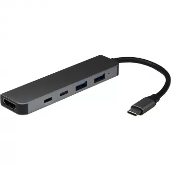 USB-C 5-in-1 adapteris Inter-Tech H-469-1 HDMI 4K 30Hz 5000 Mbit/s