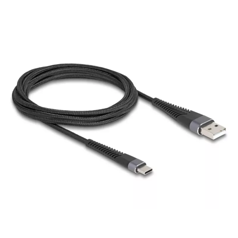 DeLOCK USB laidas USB 2.0 2 m USB A USB C juodas 81122