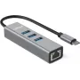 ROLINE USB Type C – Gigabit Ethernet keitiklis + 3 prievadų USB 3.0 šakotuvas (12.02.1127)