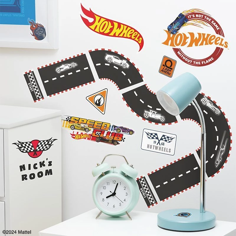 Sieniniai lipdukai Paladone Hot Wheels Personalisation PP13745HW – dekoratyviniai lipnūs lipdukai vaikų kambariui