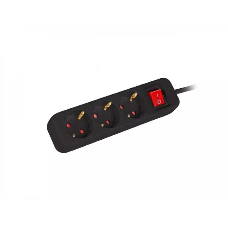 Prailginimo laidas Lanberg PS1-03F-0150-BK 1,5 m 3 kištukiniai lizdai juodas