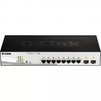 D-Link DGS-1210-10P valdomas L2 Gigabit Ethernet (10/100/1000) jungiklis su PoE, 1U, juodas