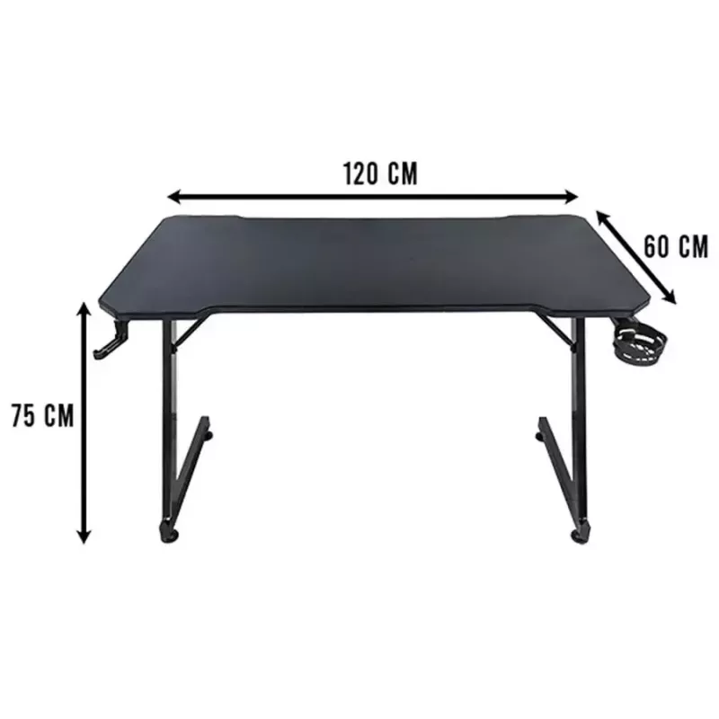 Kompiuterinis stalas Subsonic SA5706 juodas tiesus PVC 120x60 cm