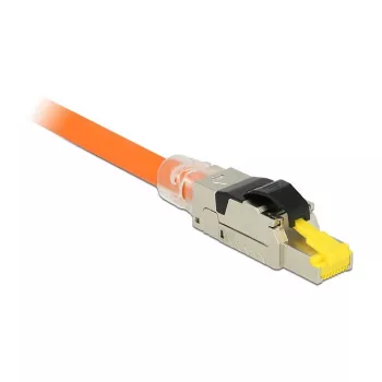 RJ45 laido jungtis DeLOCK 86485 – juoda, sidabrinė, permatoma, geltona