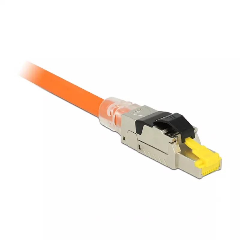RJ45 laido jungtis DeLOCK 86485 – juoda, sidabrinė, permatoma, geltona