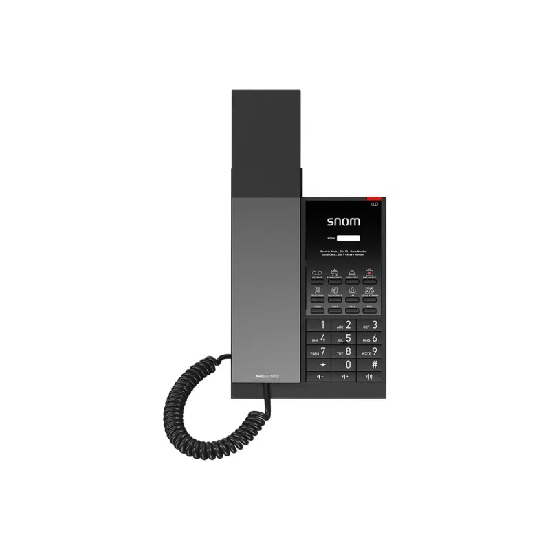 Snom HD350W SIP IP telefonas, laidinis ragelis, Gigabit Ethernet, PoE, antibakterinis, juodas