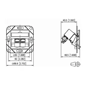 METZ CONNECT 130B12D21102-E – RJ-45 lizdas 6a kategorija – baltas – ABS ir cinkas