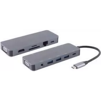 shiverpeaks ®-BASIC-S--USB-DOCK--USB-C multiport dokų stotelė, 11in1, HDMI, VGA, PD, Hub, SD, LAN, AUX (BS14-05028)