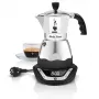 Elektrinis mokos kavos virimo aparatas BIALETTI 3 puodeliams Moka Timer, programuojamas LED ekranas, aliumininis korpusas, talpykla
