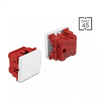 Mygtukinis jungiklis DELOCK Easy 45 1P baltas, 250 V AC, 10 A, 45×45×37 mm