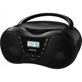 Nešiojamas CD grotuvas SENCOR SPT2300BK su Bluetooth 5.1, USB, FM radiju