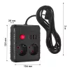 Maitinimo blokas MACLEAN MCE388 B – 2 AC lizdai, 3×USB A, 110–120V 50/60Hz, 2500W, 3 m laidas, juodas