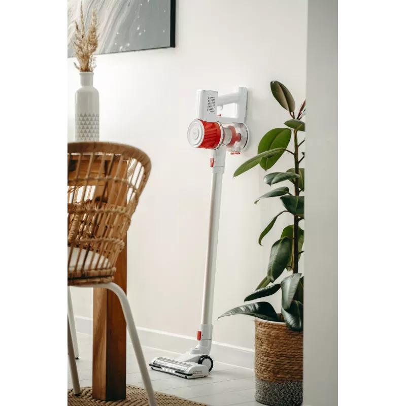 Belaidis dulkių siurblys Adler AD 7051 — 300 W, 22,2 V, 0,6 L, nerūdijančio plieno vamzdis, EPA F8, LED šviesa, baltas/raudonas