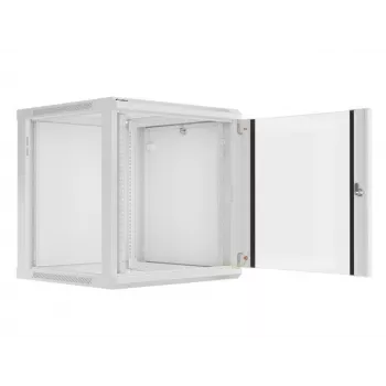 Lanberg sieninis montažinis stovo spintos korpusas 19'' 12U 600x600mm pilkas (stiklinės durys)