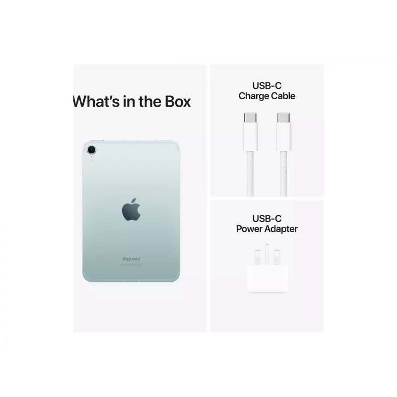 Apple iPad mini 5G TD-LTE & FDD-LTE 128 GB 21,1 cm (8,3 colio) Wi-Fi 6E (802.11ax) iPadOS 18 Mėlyna