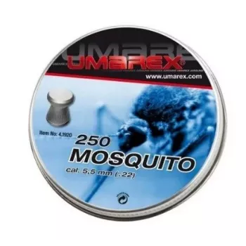Šratai UMAREX Mosquito 5.5 mm plokščias diabolo, 250 vnt., nerūdijantis plienas, tinka srieginiams vamzdžiams