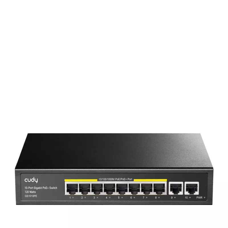 Cudy GS1010PE tinklo jungiklis Gigabit Ethernet 10 prievadų PoE juodas