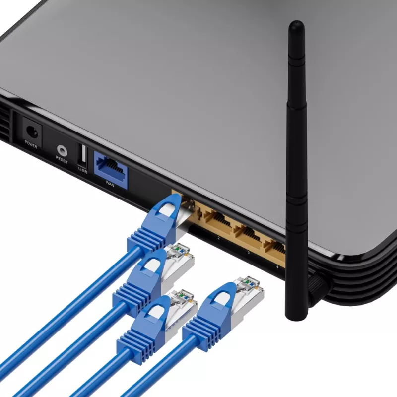 Extralink LAN Patchcord Kat.6A RJ-45 Cat6a 0,5 m mėlyna