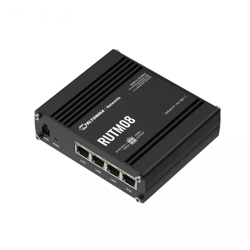 Teltonika RUTM08 laidinis maršrutizatorius Gigabit Ethernet juodas