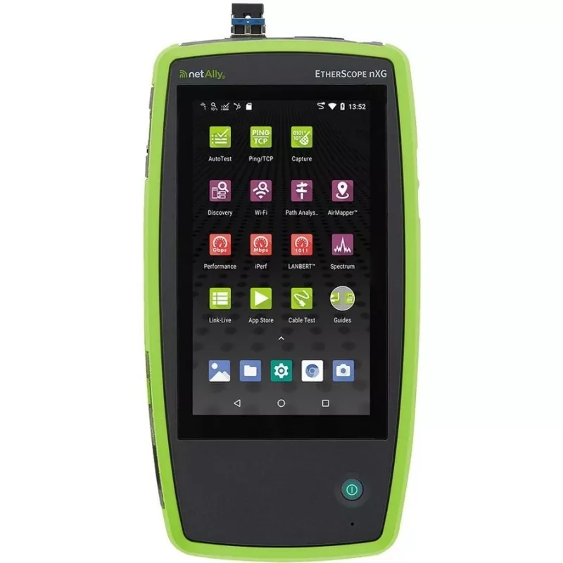 Tinklo tikrinimo prietaisas Fluke Networks EtherScope nXG EXG-300 – triju juostų Wi‑Fi (2.4/5/6 GHz), RJ-45, USB-A/C, su baterija, 5 colių LCD