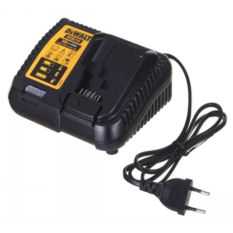 DeWALT DCK2080P2T-QW kombinuotas įrankių rinkinys — 18V Li‑Jon 5Ah (2x), šlifuoklis DCG405, gręžtuvas/suktuvas, M14 šlifavimo diskas, dėklas