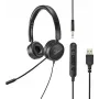 Renkforce RF-HS-360 ausinės su mikrofonu USB stereo, ant ausinių, juodos (RF-4737358)