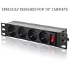 Qoltec aliumininis PDU 10'' RACK | 1U | 16A | 4xFRENCH | 1,8m