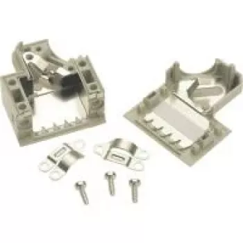 Harting D-SUB korpusas, 9 kontaktų, plastikinis, 45°, pilkas, 09 67 009 0573, 1 vnt.