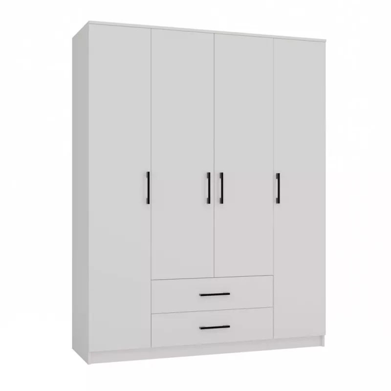 Topeshop ROMANA 160 BIEL KPLB bedroom wardrobe/closet 11 shelves 4 durelės(s) baltas