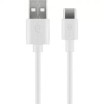 Wentronic 59130 2m USB-A USB-C laidas, baltas (59130)