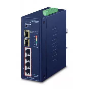 PLANET IGS-624HPT tinklo jungiklis nevaldomas Gigabit Ethernet (10/100/1000) PoE mėlynas