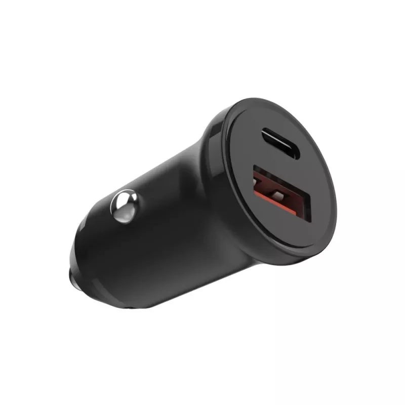 Automobilinis kroviklis FIXED FIXCC20N-CU-BK — USB-C ir USB-A prievadai, 20W išėjimo galia, kompaktiškas adapteris automobiliui