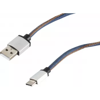 USB laidas S/CONN 14-50030 USB 2.0 2 m USB A USB C mėlynas