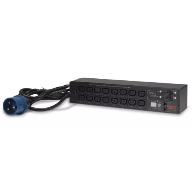 APC AP7922B Maitinimo paskirstymo įrenginys – 16 C13 lizdų, matuojamas ir valdomas PDU, 2U, 200–230 V, 32 A, 3,05 m laidas, juodas