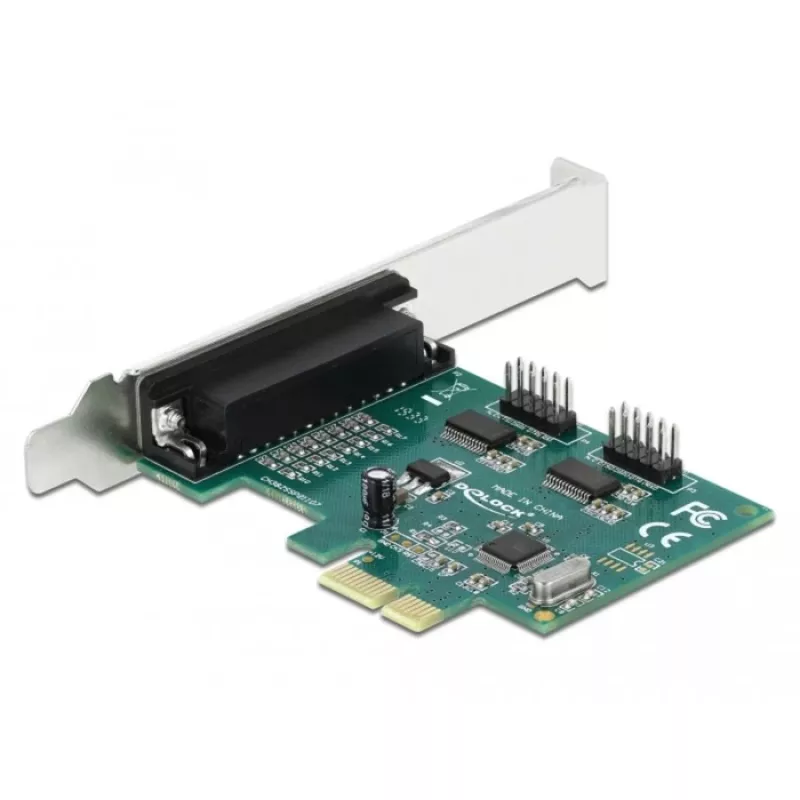 DeLOCK PCIe 1.1 Low-Profile adapteris lygiagrečiam ir nuosekliam prievadui – 1x LPT + 2x RS-232 (90413)