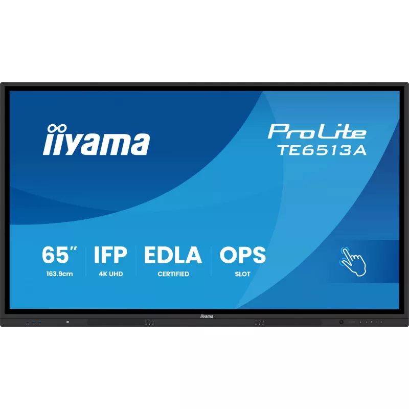 iiyama TE6513A-B1AG interaktyvus ekranas 163,8 cm (64,5 colio) 4K Ultra HD liečiamas ekranas su Android 14 EDLA