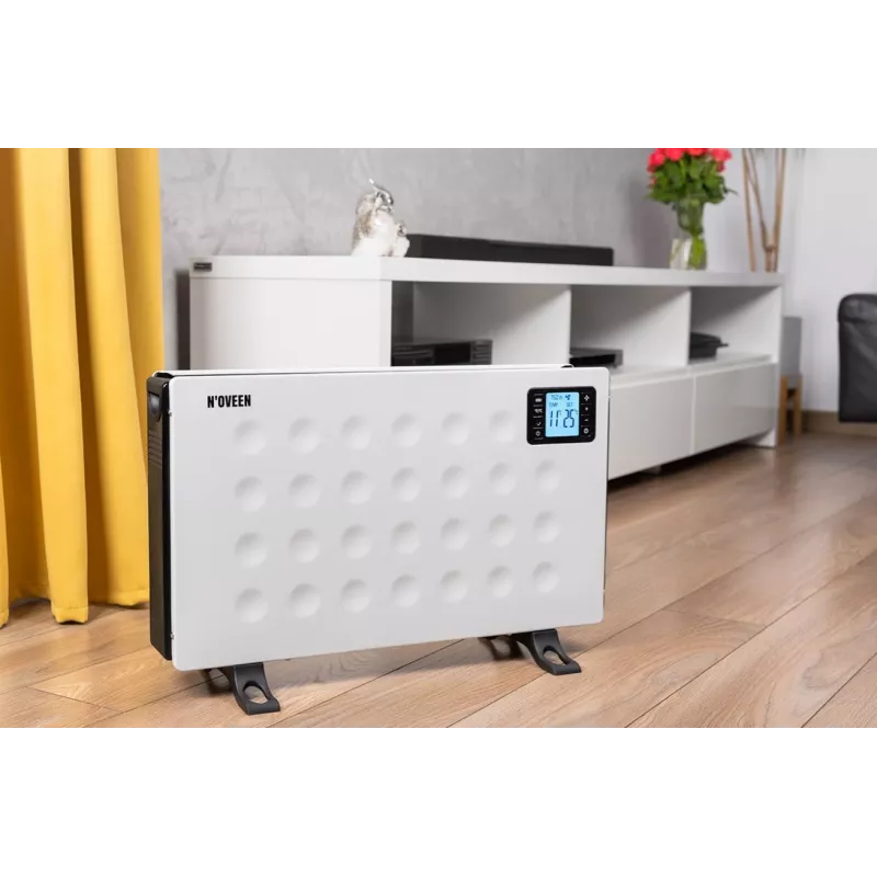 Konvekcinis elektrinis šildytuvas NOVEEN CH8000 — 2000 W, 3 galios lygiai, laikmatis, nuotolinio valdymo pultas, baltas