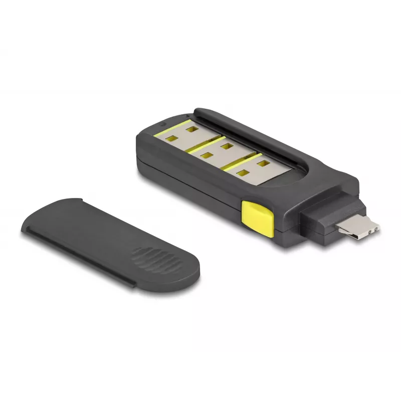 USB prievadų blokatorius DeLOCK 22031 (4 vnt., juodas/geltonas)