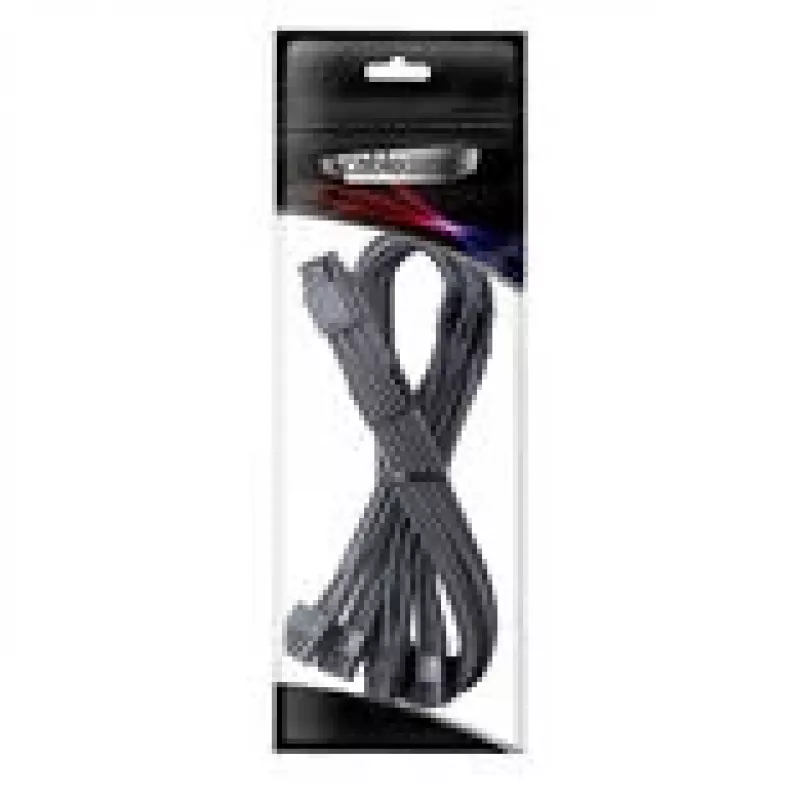 CableMod laidų ilginimo rinkinys C-Series Pro ModMesh 16 kontaktų į 4×8 kontaktų Corsair Type 4/3 maitinimo šaltiniams, anglies spalvos, 60 cm